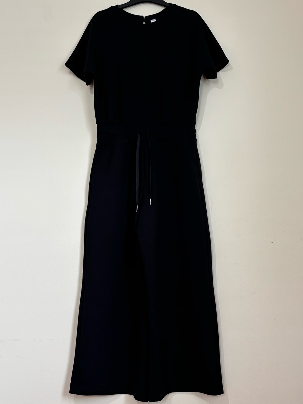 Yogalicious Softlite Lynne Slouchy Preppy Black Short Sleeve Wide Leg Jumpsuit S